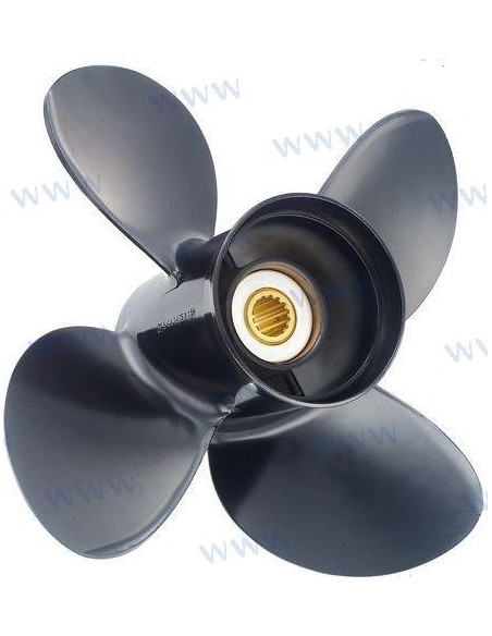 hélice 4 pales pour mercury mariner de 40 à 115cv 4T et de 40 à 140cv 2T - 14 x 13 (15 cannelures)