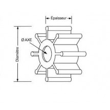 turbine pour johnson evinrude 85/100/125cv V4