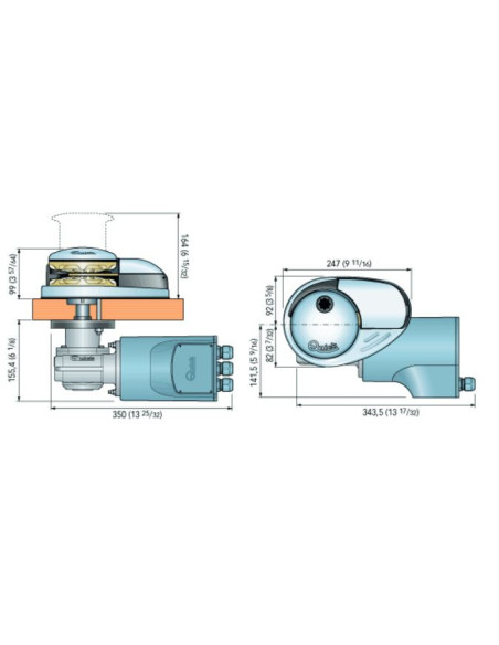guindeau vertical 1000W - 12V - chaîne de 8 - avec poupée