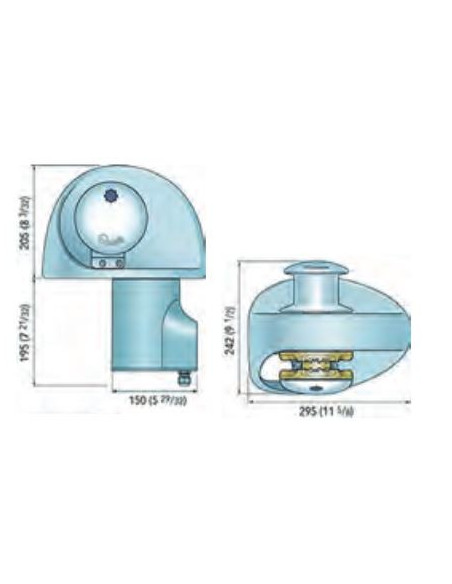 guindeau vertical 700W - 12V - chaîne de 6 - avec poupée