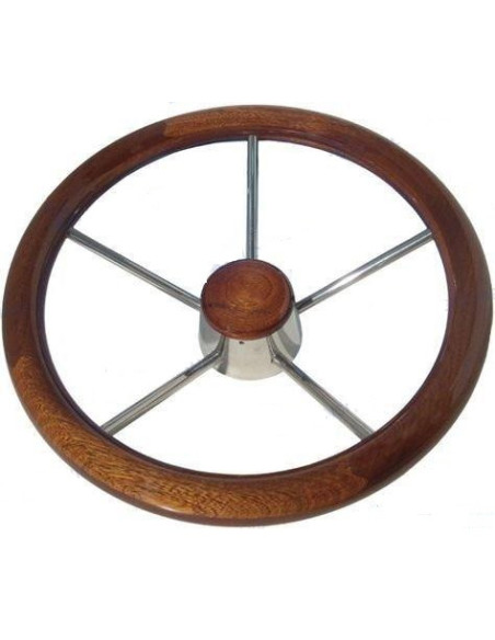 volant inox/bois diam 350mm