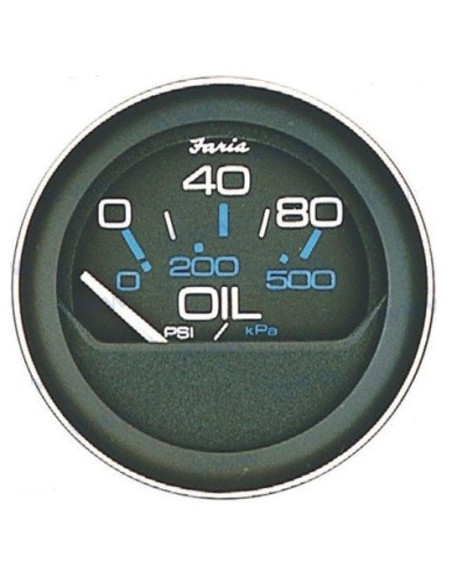 indicateur de pression d'huile 80 psi américain noir